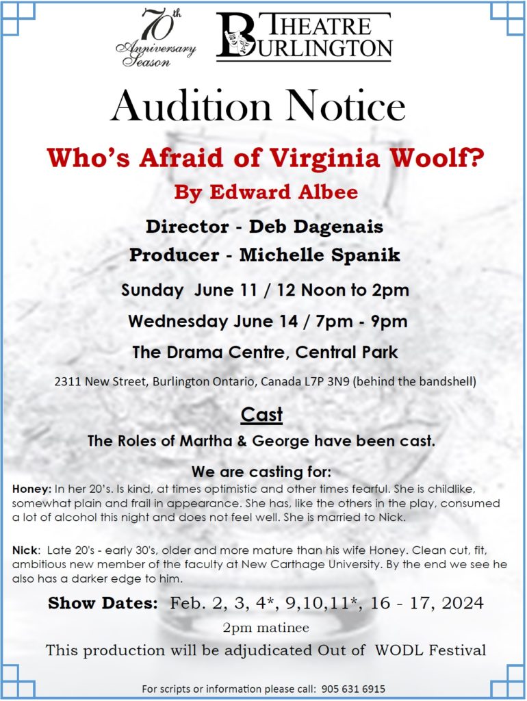 Virginia Wolf Audition Poster