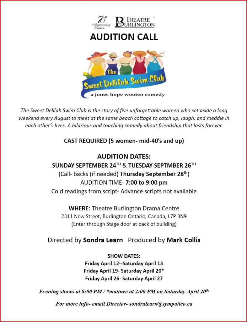 Sweet Delilah Swim Club Audition Notice