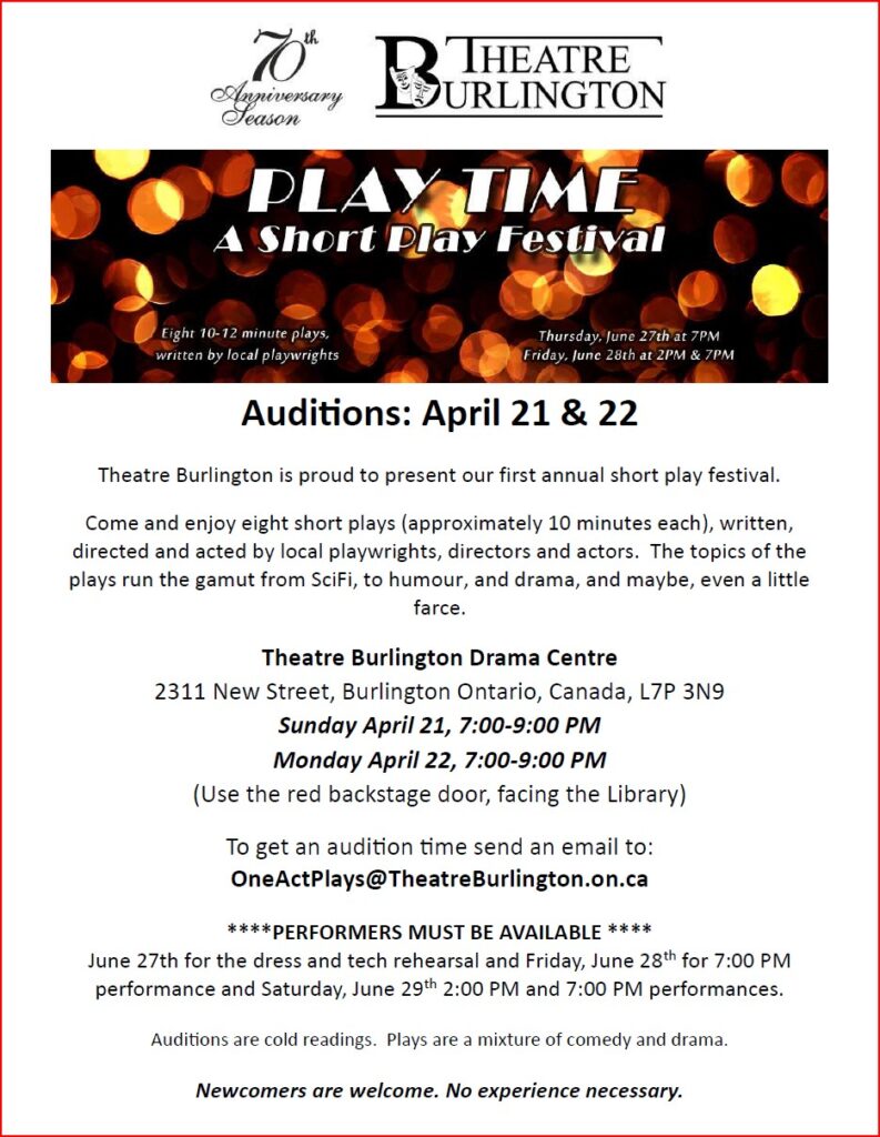 Playtime-A Short Play Festival-Auditions